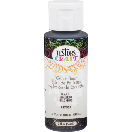 Testors 2 Oz. Acrylic Glitter Craft Paint, Black Ice