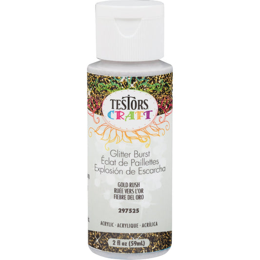 Testors 2 Oz. Acrylic Glitter Craft Paint, Gold Rush