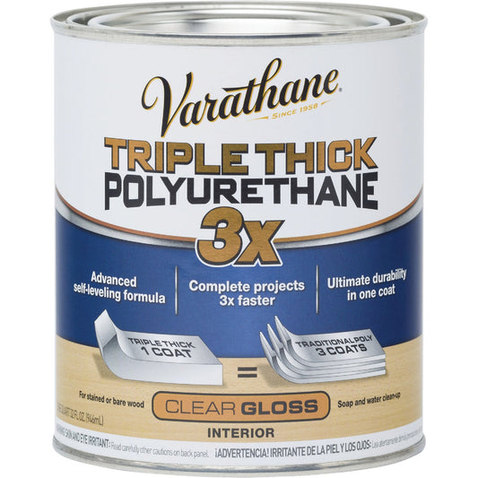 Varathane Gloss Triple Thick Interior Polyurethane, 1 Qt.