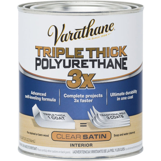 Varathane Satin Triple Thick Interior Polyurethane, 1 Qt.