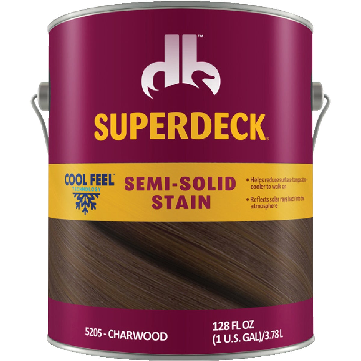 Duckback SUPERDECK Cool Feel Semi-Solid Stain, Charwood, 1 Gal.