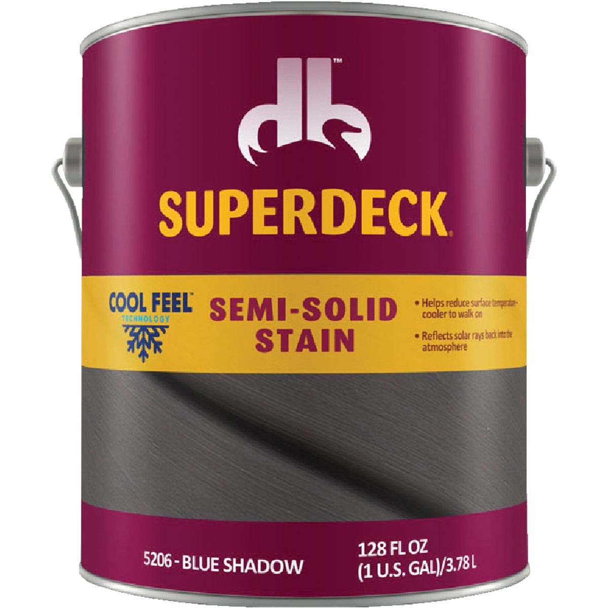 Duckback SUPERDECK Cool Feel Semi-Solid Stain, Blue Shadow 1 Gal.