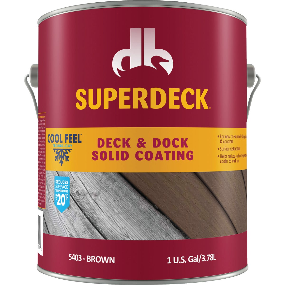 Duckback SUPERDECK Cool Feel Deck & Dock Stain, Brown, 1 Gal.