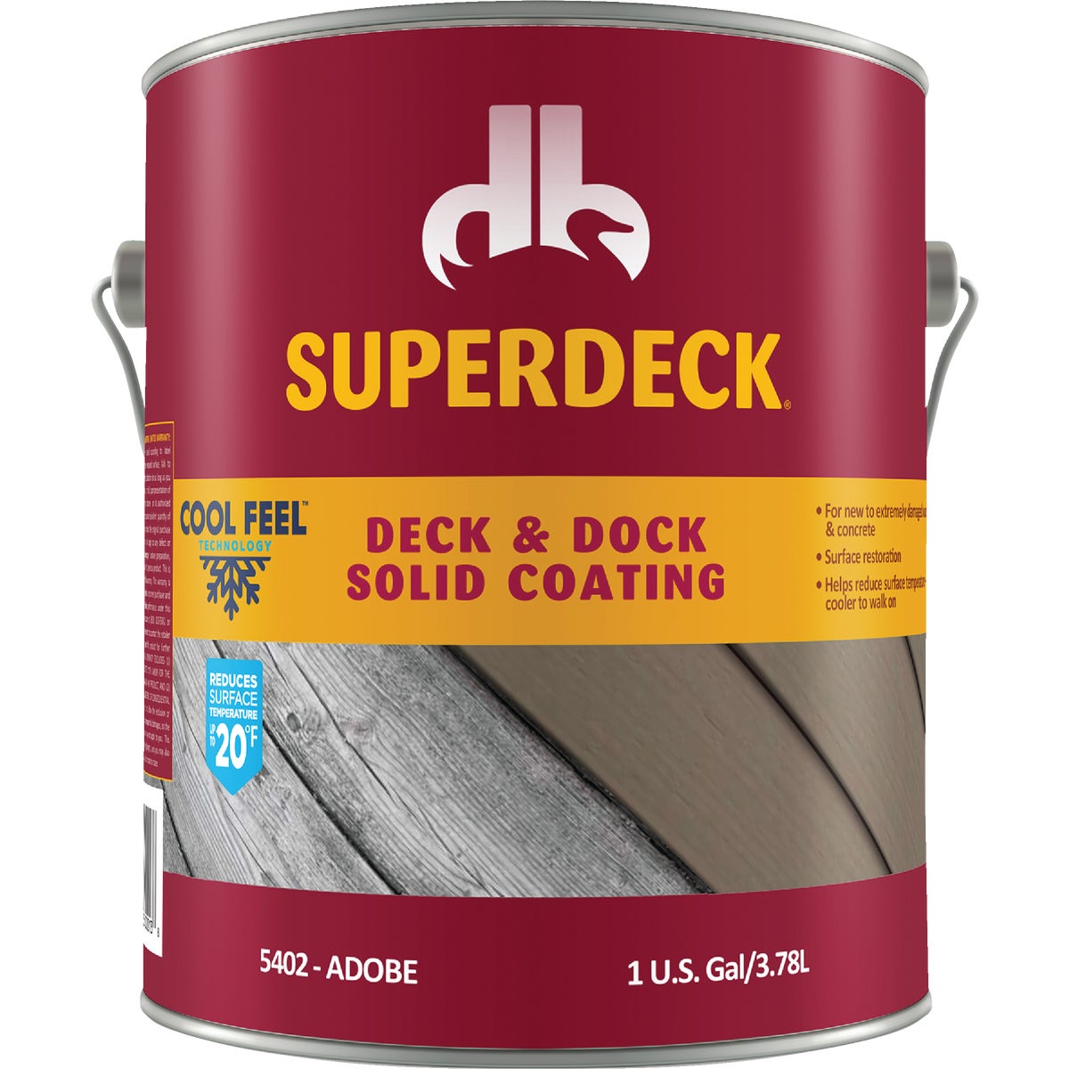 Duckback SUPERDECK Cool Feel Deck & Dock Stain, Adobe, 1 Gal.