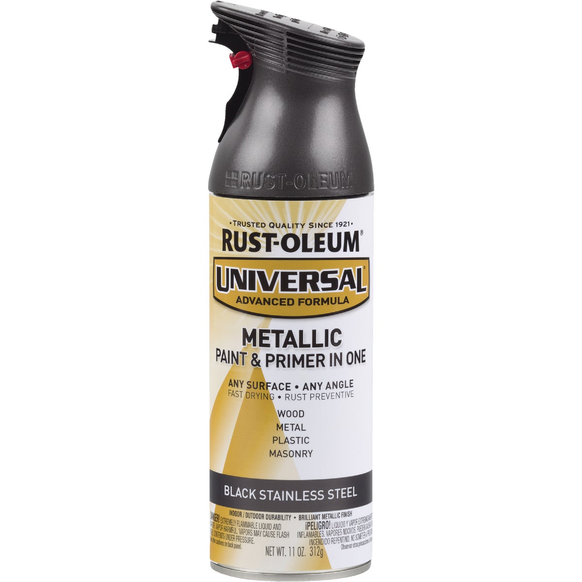 Rust-Oleum Universal 11 Oz. Metallic Satin All-Surface Spray Paint & Primer In One, Black Stainless Steel