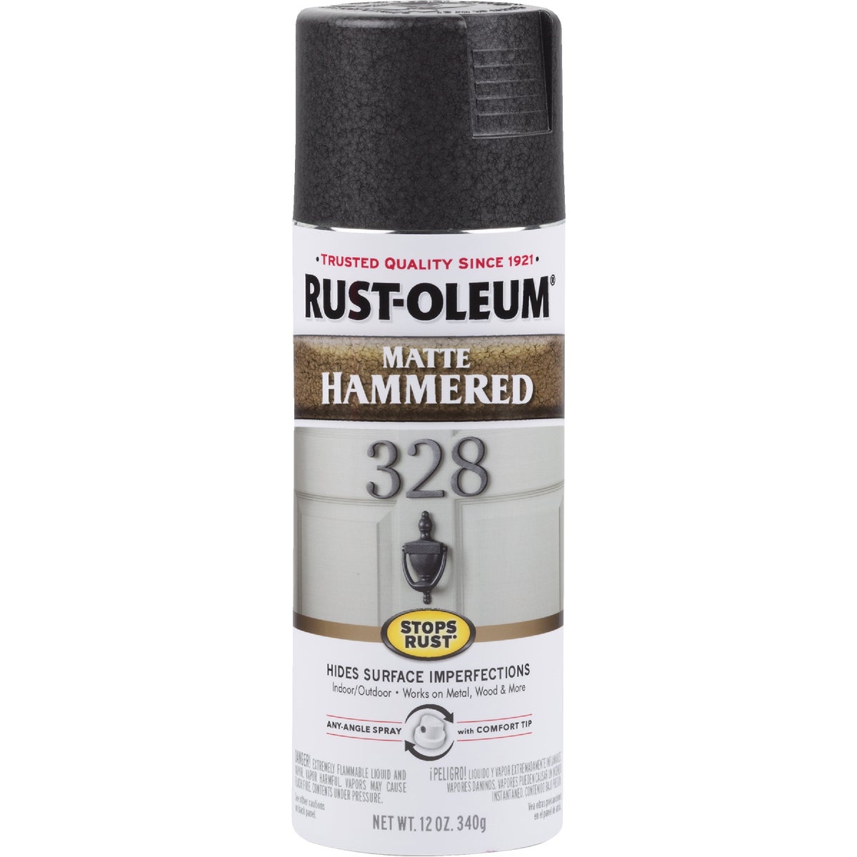 Rust-Oleum Stops Rust 12 Oz. Matte Hammered Spray Paint, Black