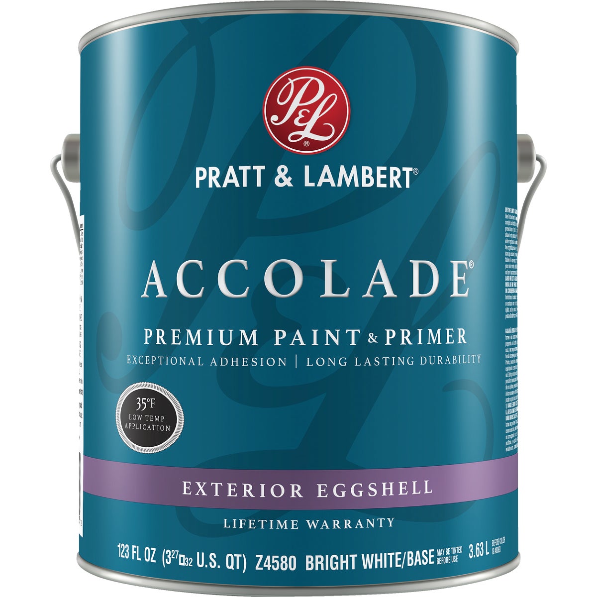 Pratt & Lambert Accolade 100% Acrylic Paint & Primer Eggshell Exterior House Paint, Bright White Base, 1 Gal.