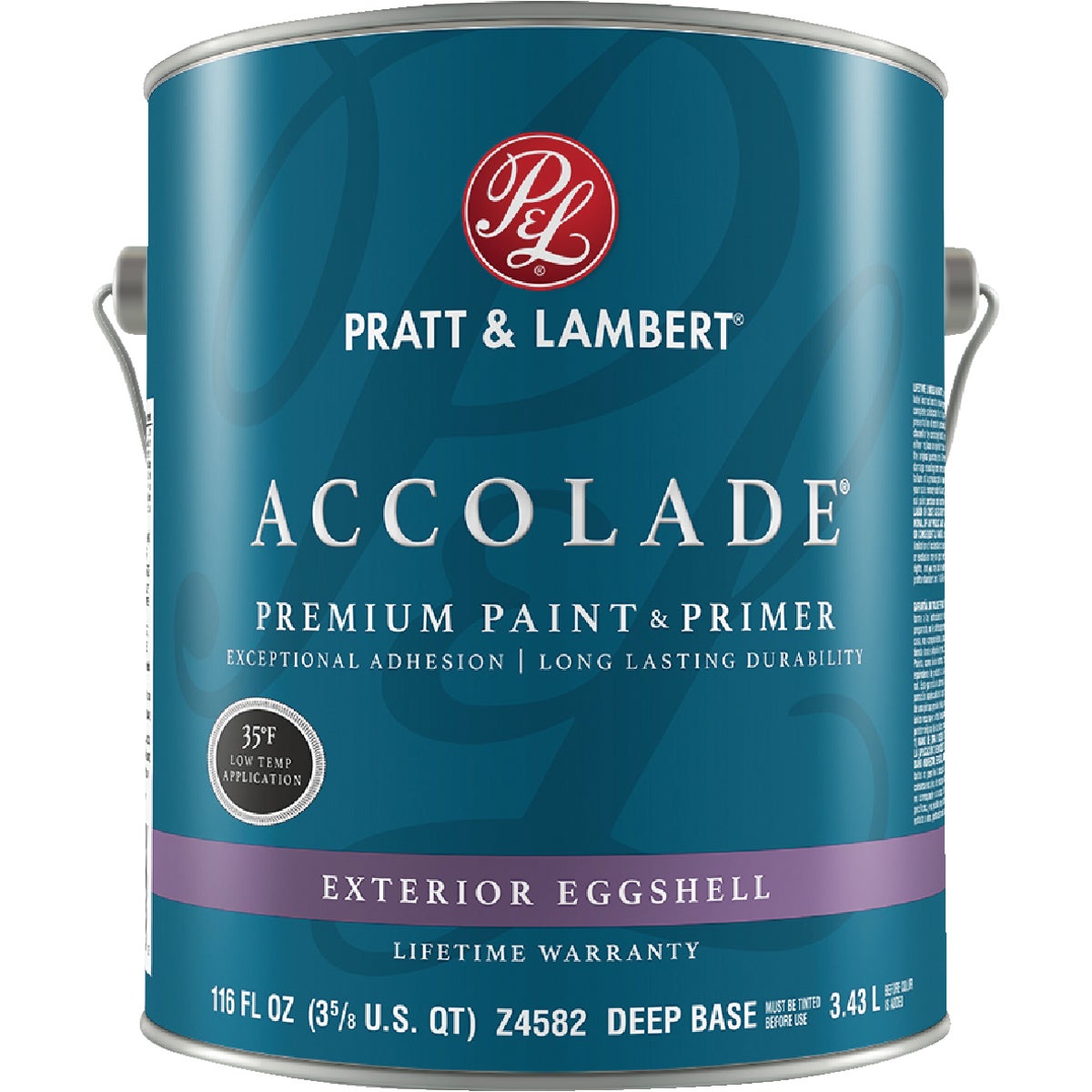 Pratt & Lambert Accolade 100% Acrylic Paint & Primer Eggshell Exterior House Paint, Deep Base, 1 Gal.