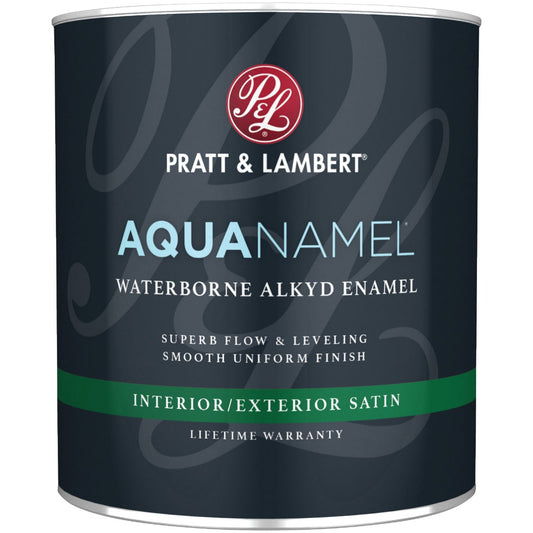 Pratt & Lambert Aquanamel Waterborne Alkyd Satin Interior/Exterior Enamel, Deep Base, 1 Qt.