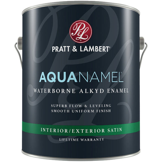 Pratt & Lambert Aquanamel Waterborne Alkyd Satin Interior/Exterior Enamel, Neutral Base, 1 Gal.