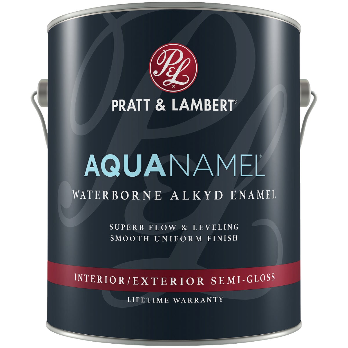 Pratt & Lambert Aquanamel Waterborne Alkyd Semi-Gloss Interior/Exterior Enamel, Bright White Base, 1 Gal.