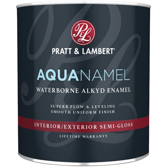 Pratt & Lambert Aquanamel Waterborne Alkyd Semi-Gloss Interior/Exterior Enamel, Pastel Base, 1 Qt.