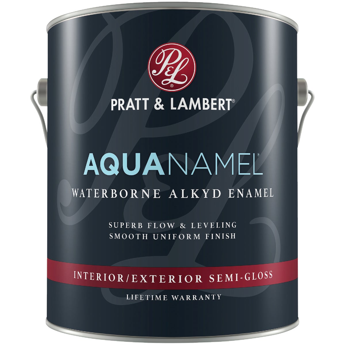 Pratt & Lambert Aquanamel Waterborne Alkyd Semi-Gloss Interior/Exterior Enamel, Neutral Base, 1 Gal.