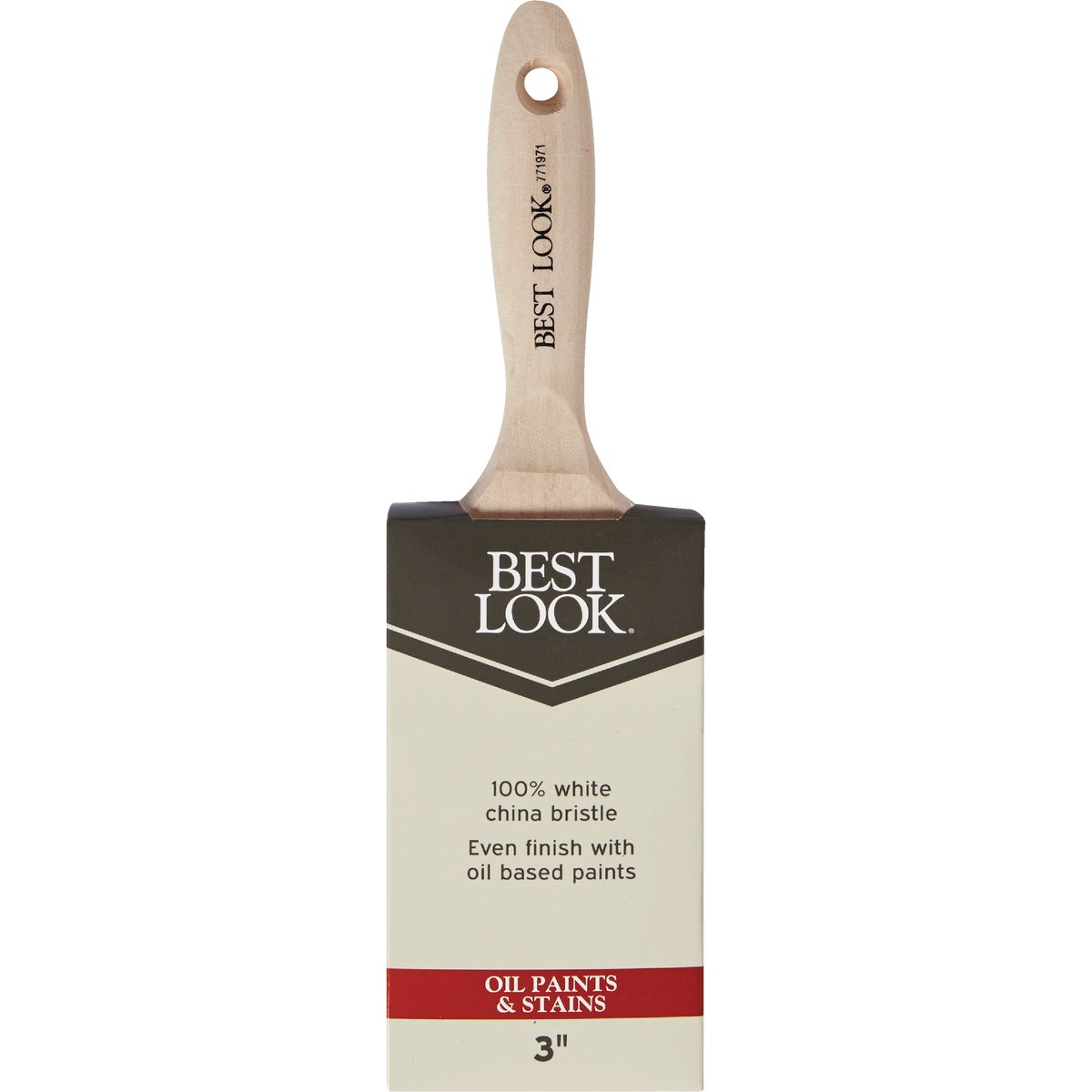 Best Look 3 In. Flat White Natural China Bristle Paint Brush