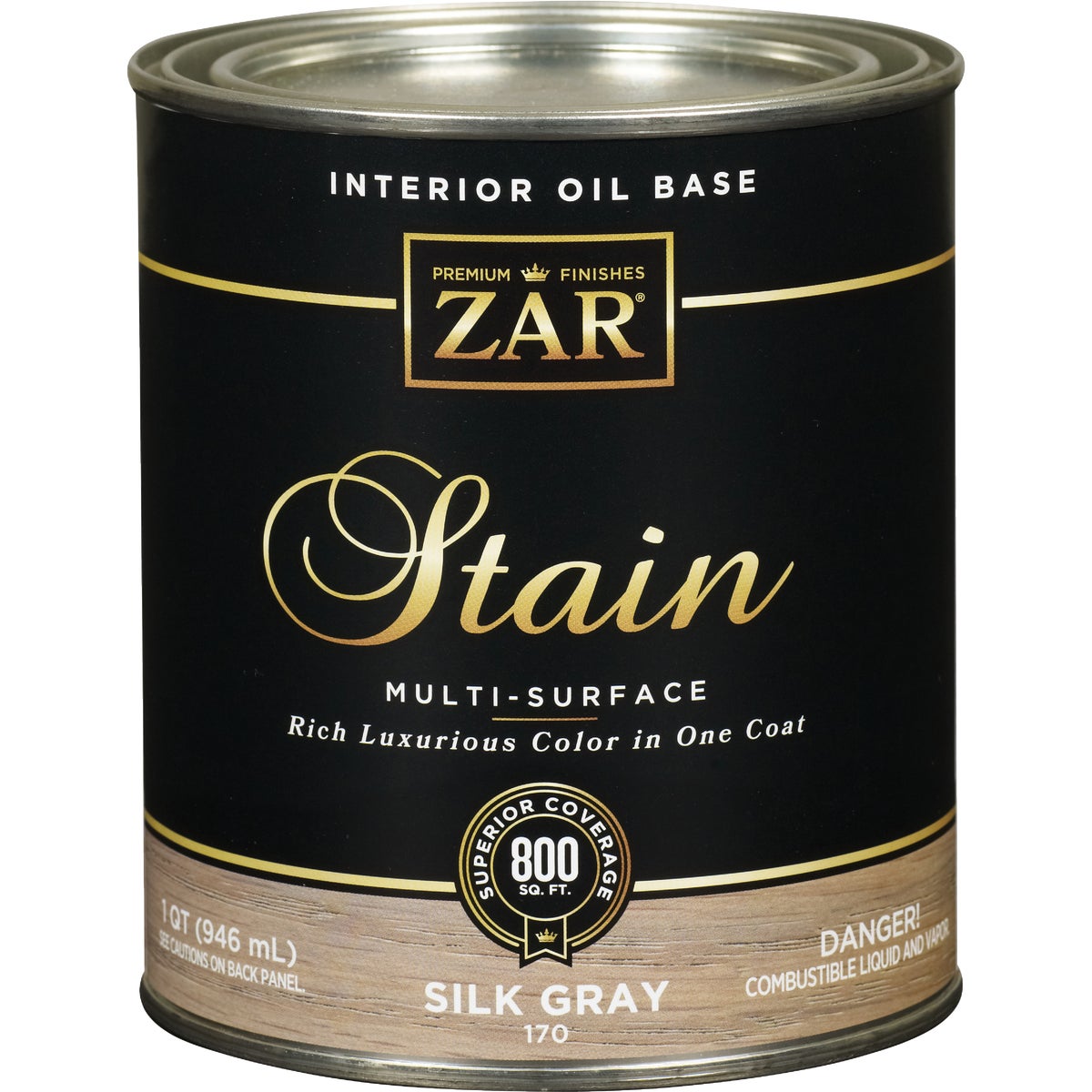 ZAR Oil-Based Wood Stain, Silk Gray, 1 Qt.