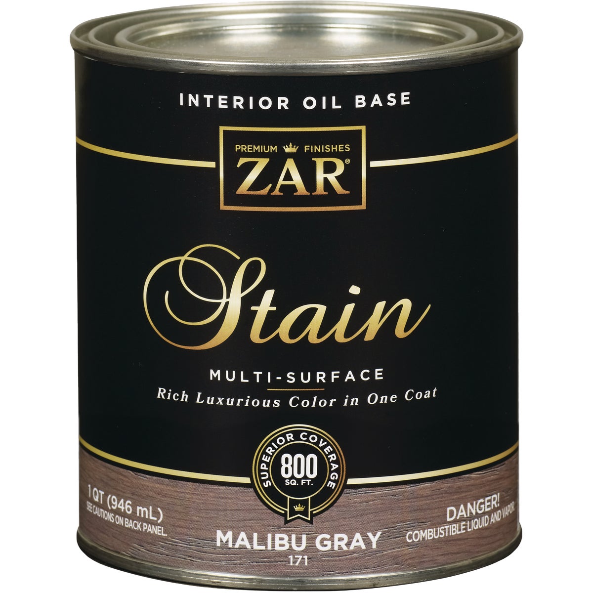 ZAR Oil-Based Wood Stain, Malibu Gray, 1 Qt.