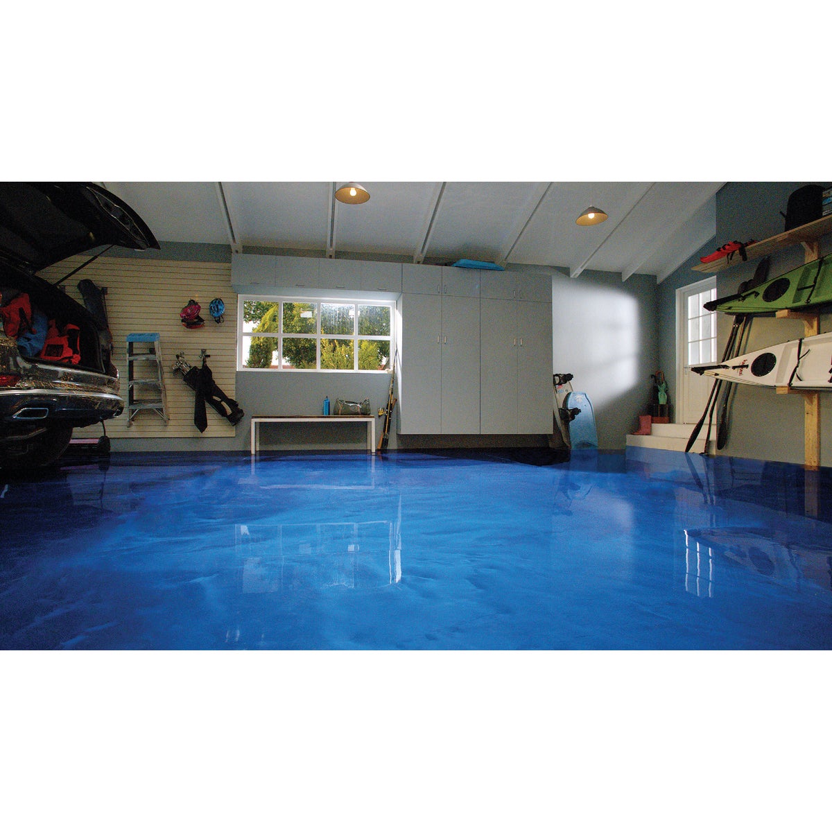 Rust-Oleum RockSolid Metallic Floor Coating Kit, Blue, 70 Oz.