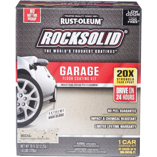 Rust-Oleum RockSolid VOC Free Garage Floor Coating Kit, Mocha, 76 Oz.