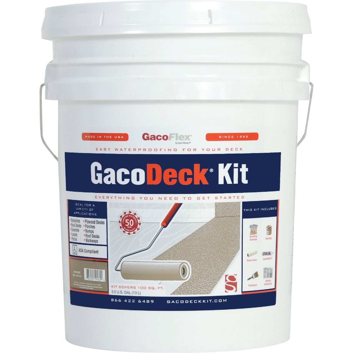 GacoFlex GacoDeck Adobe Elastomeric Deck Coating, 3.5 Gal. Kit,