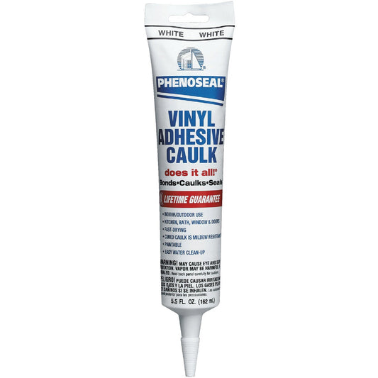 Phenoseal 6 Oz. White Vinyl Adhesive Caulk