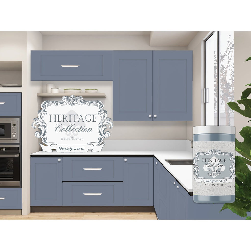 Heirloom Traditions Heritage Collection All-In-One Chalk Style Paint, Wedgewood, 1 Qt.
