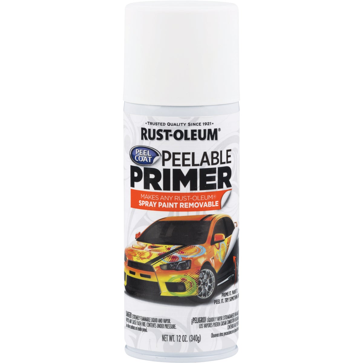 Rust-Oleum Peel Coat Peelable Spray Primer, White, 12 Oz.