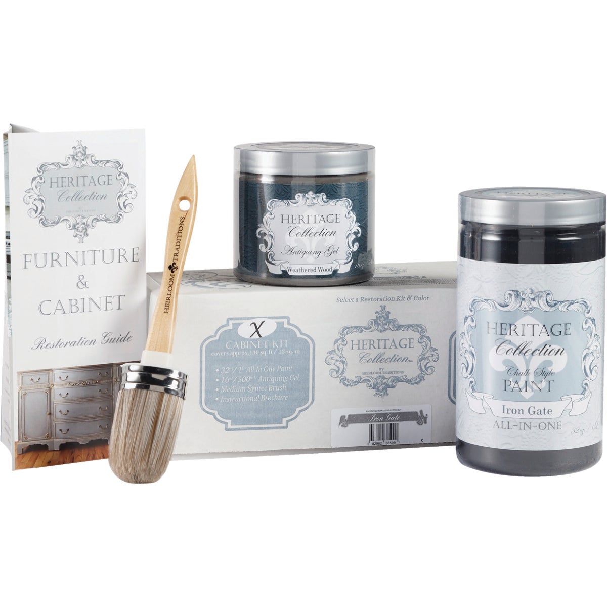 Heirloom Traditions Heritage Collection Chalk Paint Cabinet Restoration Kit, Iron Gate