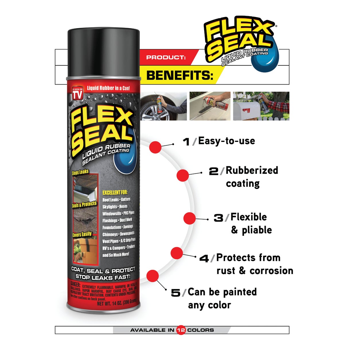FLEX SEAL 14 Oz. Spray Rubber Sealant, Blue