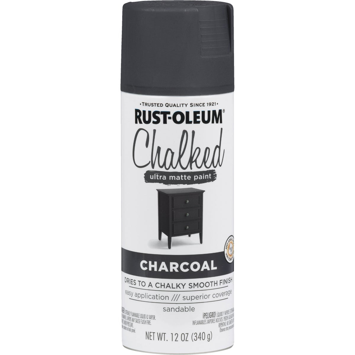 Rust-Oleum Chalked 12 Oz. Ultra Matte Spray Paint, Charcoal