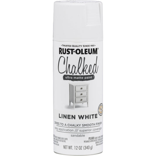 Rust-Oleum Chalked 12 Oz. Ultra Matte Spray Paint, Linen White