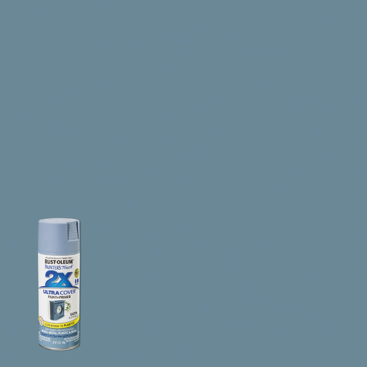 Rust-Oleum Painter's Touch 2X Ultra Cover 12 Oz. Satin Paint + Primer Spray Paint, Slate Blue