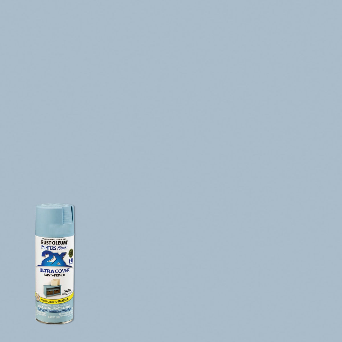 Rust-Oleum Painter's Touch 2X Ultra Cover 12 Oz. Satin Paint + Primer Spray Paint, French Blue