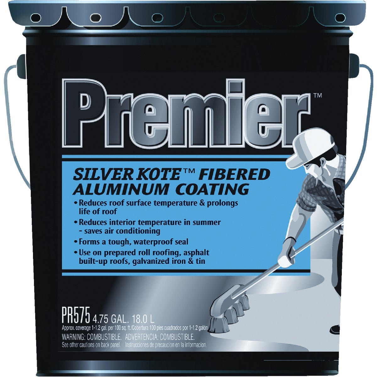 Premier SilverKote 5 Gal. Fibered Aluminum Roof Coating