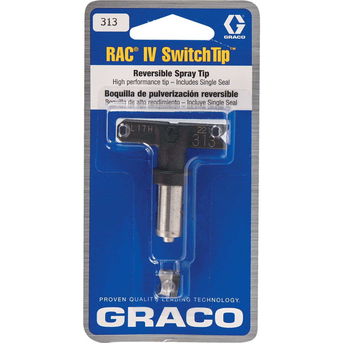 Graco Reverse-A-Clean 6 to 8 In. W. 0.013 In. Tip Paint Sprayer Airless Spray Tip