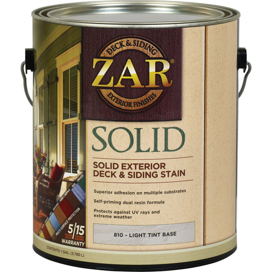 ZAR Solid Deck & Siding Stain, Light Tint Base, 1 Gal.