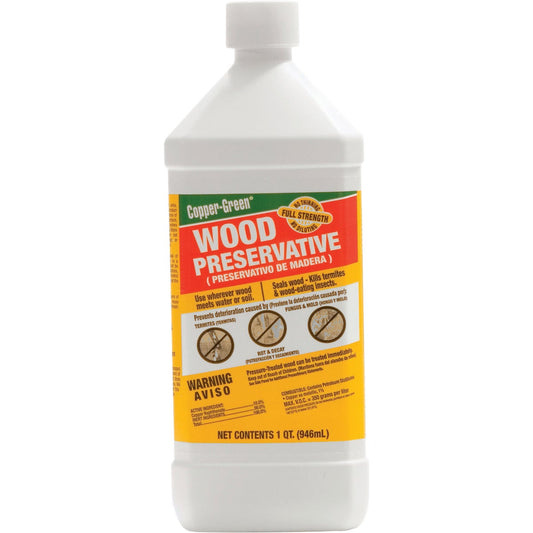 Copper-Green Exterior Wood Preservative, 1 Qt., Green