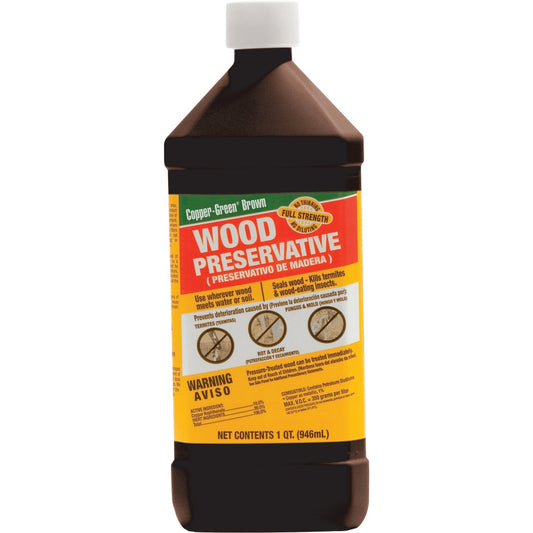 Copper-Green Exterior Wood Preservative, 1 Qt., Brown