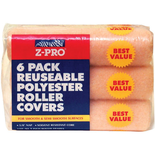 Premier Z-Pro Zebra 9 In. x 3/8 In. Reusable Knit Fabric Roller Cover (6-Pack)