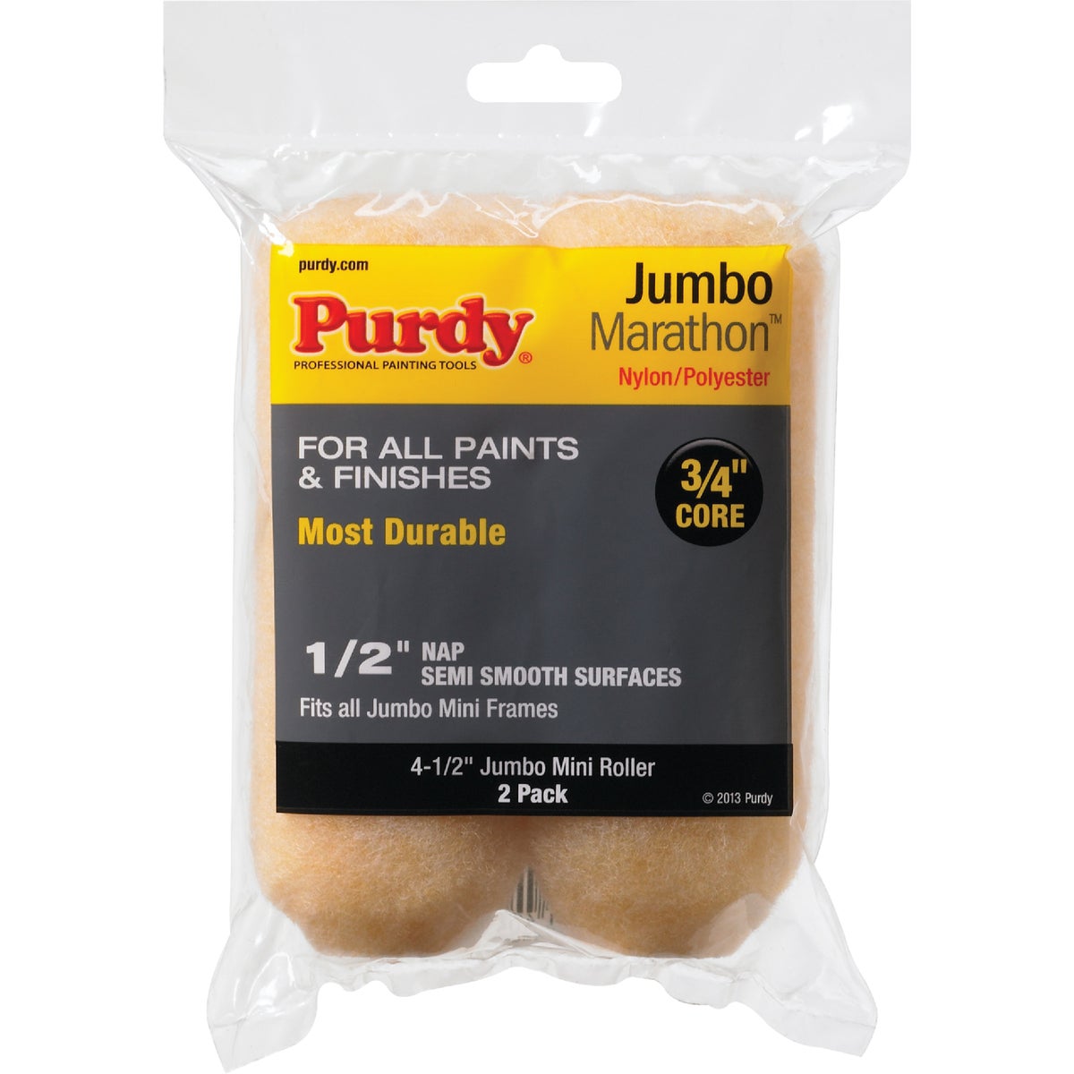 Purdy Jumbo Marathon 4-1/2 In. x 1/2 In. Mini Knit Fabric Roller Cover (2-Pack)