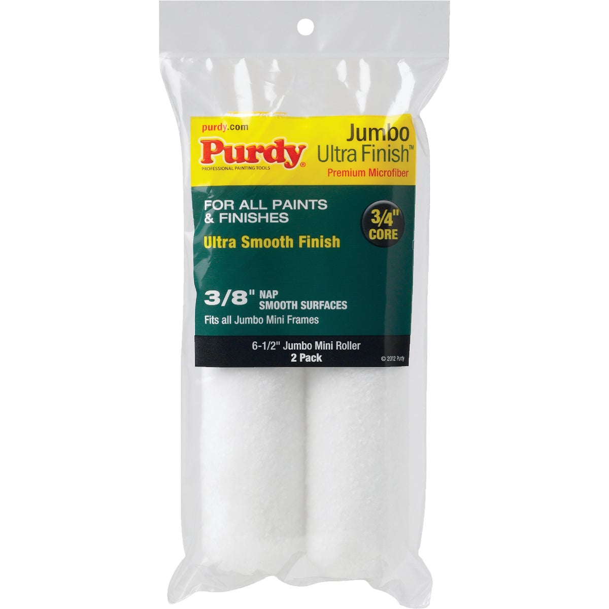 Purdy Ultra Finish 6-1/2 In. x 3/8 In. Jumbo Mini Microfiber Roller Cover (2-Pack)