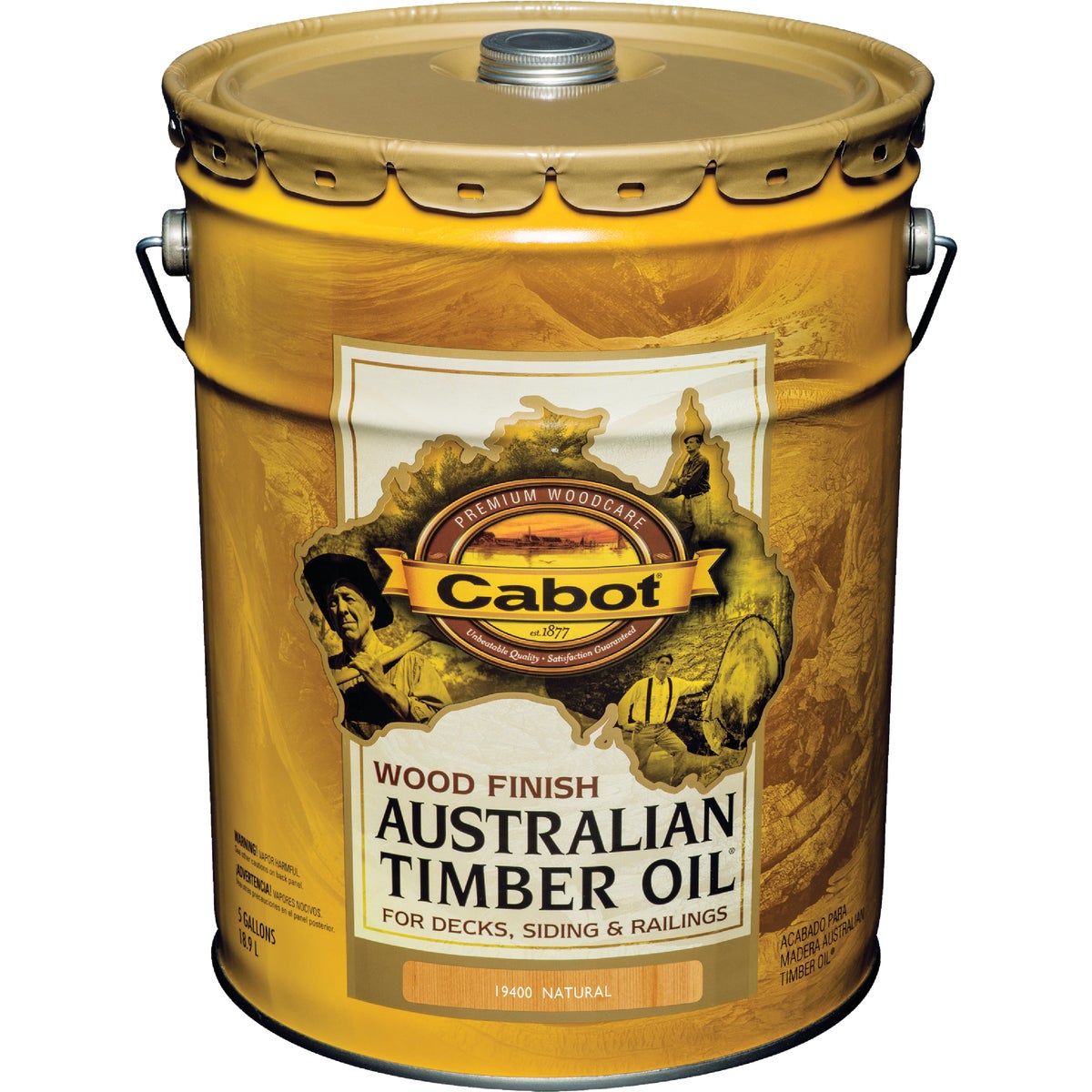 Cabot Australian Timber Oil Water Reducible Translucent Exterior Oil Finish, Natural, 5 Gal.