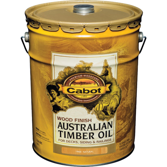 Cabot Australian Timber Oil Water Reducible Translucent Exterior Oil Finish, Natural, 5 Gal.