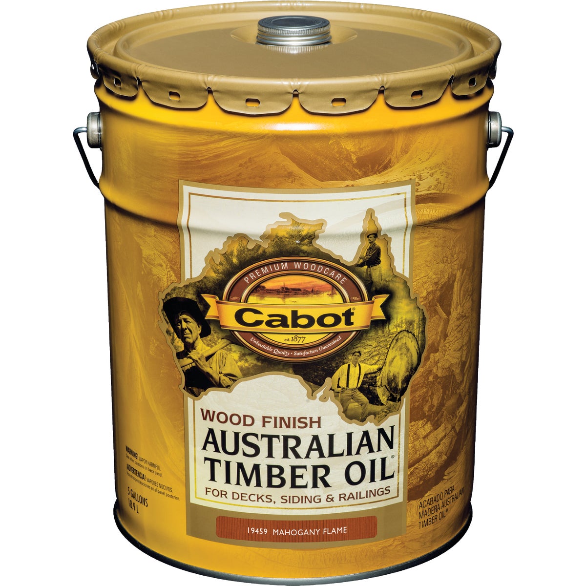 Cabot Australian Timber Oil Water Reducible Translucent Exterior Oil Finish, Mahogany Flame, 5 Gal.