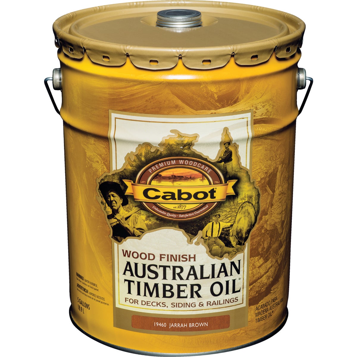 Cabot Australian Timber Oil Water Reducible Translucent Exterior Oil Finish, Jarrah Brown, 5 Gal.