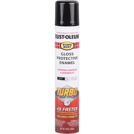 Rust-Oleum Stops Rust 24 Oz. Black Turbo Spray Paint