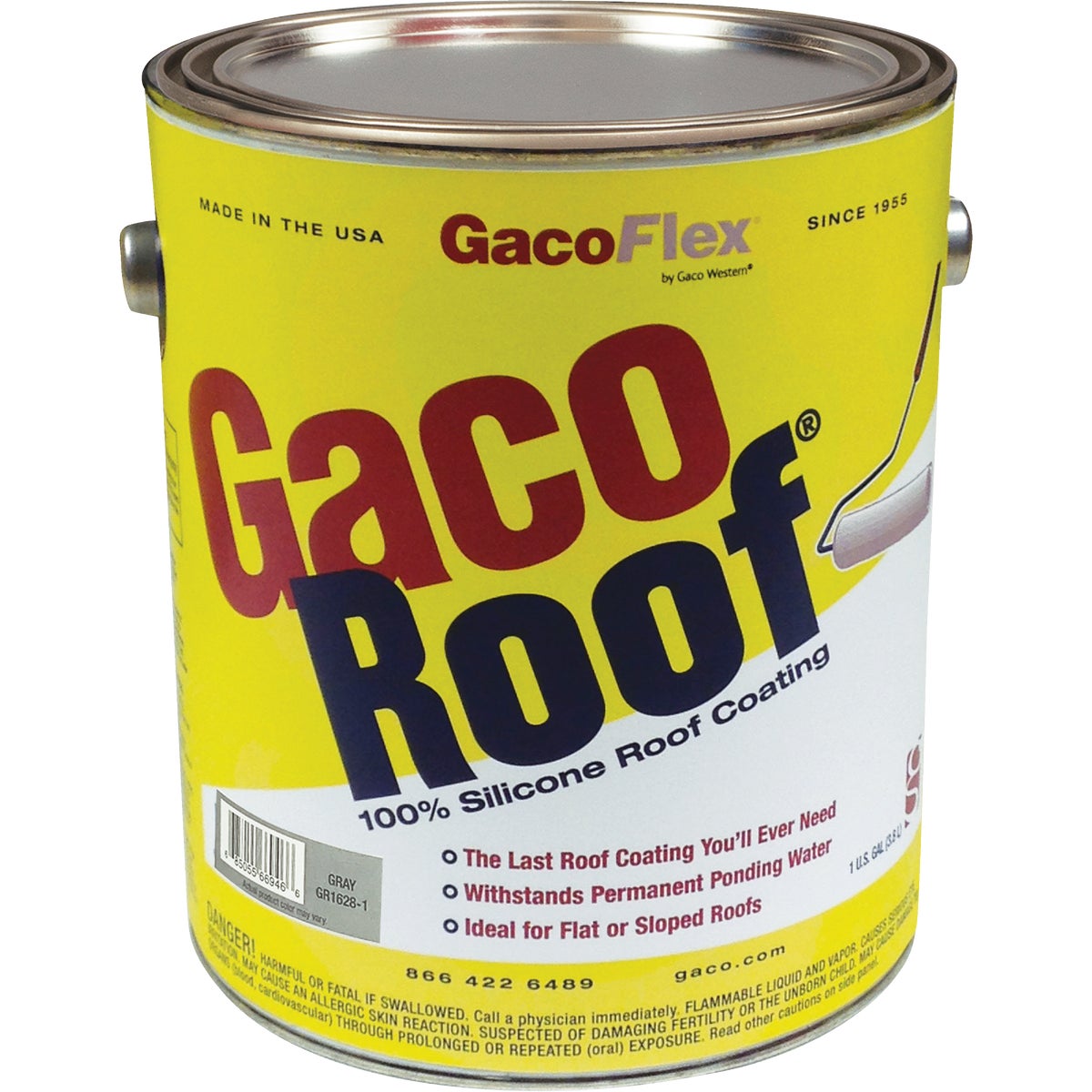 GacoFlex GacoRoof VOC-Compliant Silicone Roof Coating, Gray, 1 Gal.