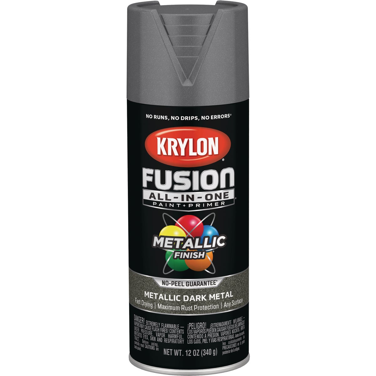 Krylon Fusion All-In-One Metallic Spray Paint & Primer, Dark Metal