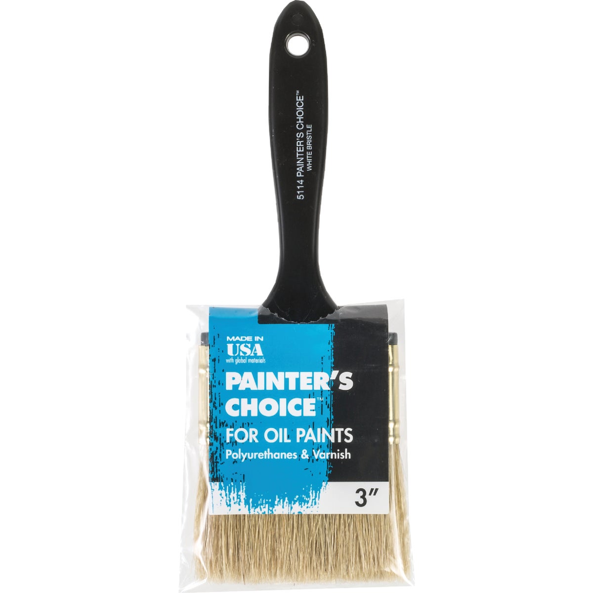 Wooster Painter's Choice 3 In. White China Bristle Flat Paint Brush