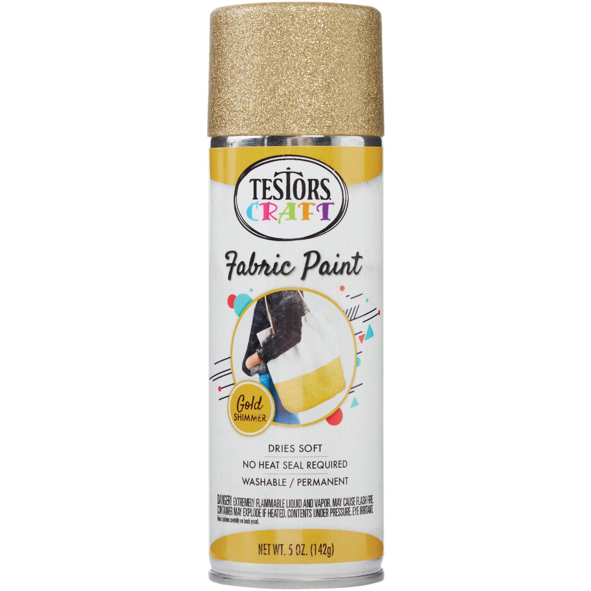 Testors Craft 5 Oz. Gold Shimmer Fabric Spray Paint