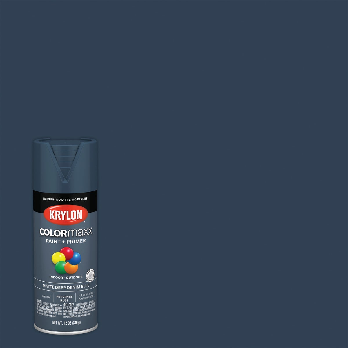 Krylon Colormaxx Matte Spray Paint & Primer, Denim Blue